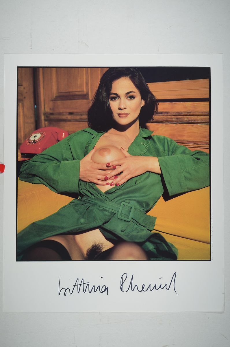 Detail k: Bettina Rheims geb. 1952, Chambre close, Plakat Frankfurter Kunstverein 1993, Farboffset, handsign., ca. 67x57,5 cm