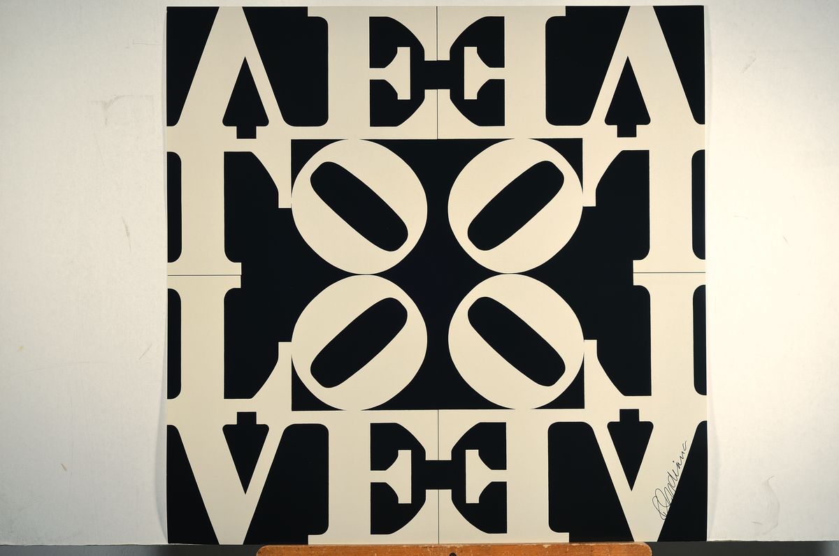 Detail k: Robert Indiana, Love Rising/Black and white Love (for Martin Luther King), 1968, Mumok Wien 2003, Farboffset, handsign., ca. 68x68 cm