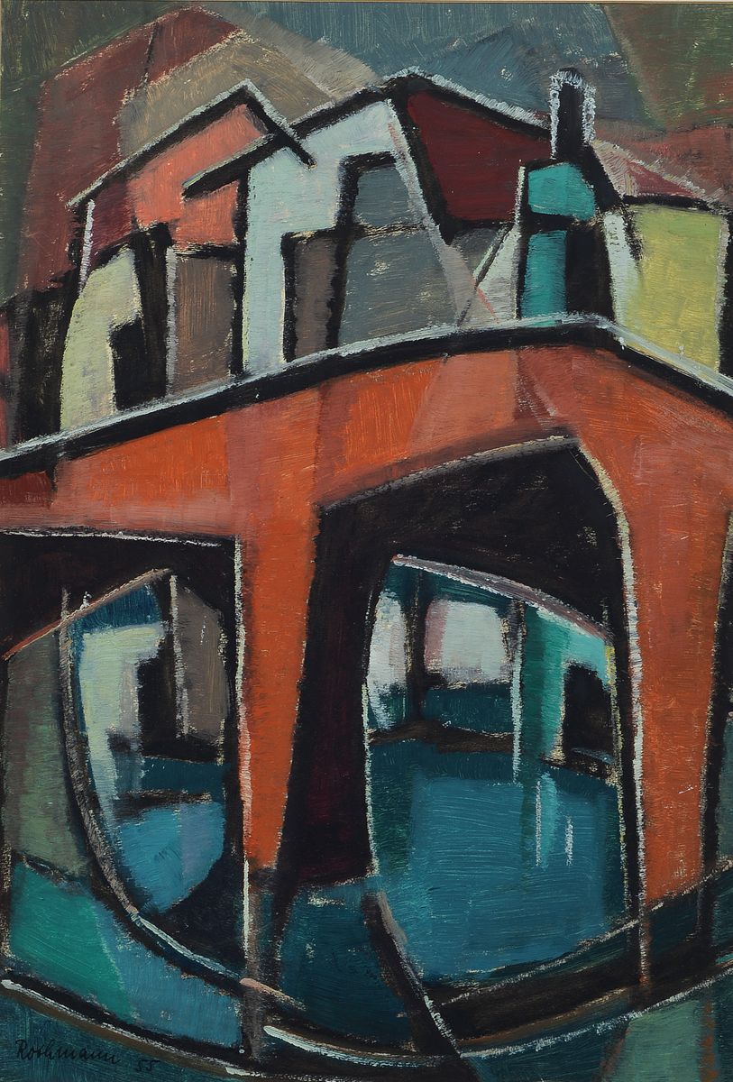Detail b: Friedel Rothmann, 1898-1983, Konvolut aus 3 Arbeiten, Mischtechnik, je sign., eins unter Glas gerahmt ca. 66x48, 75x56, 79x61 cm