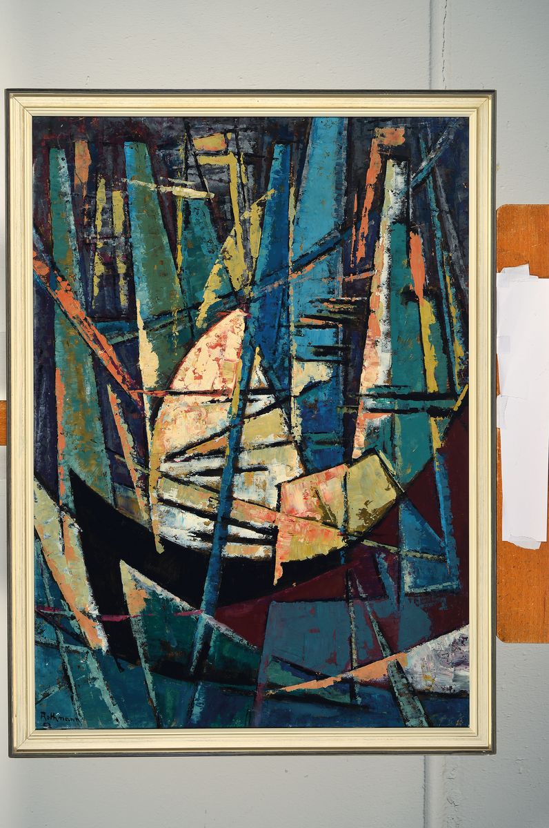 Detail k: Friedel Rothmann, 1898-1983, Konvolut aus 3 Arbeiten, Mischtechnik, je sign., eins unter Glas gerahmt ca. 66x48, 75x56, 79x61 cm