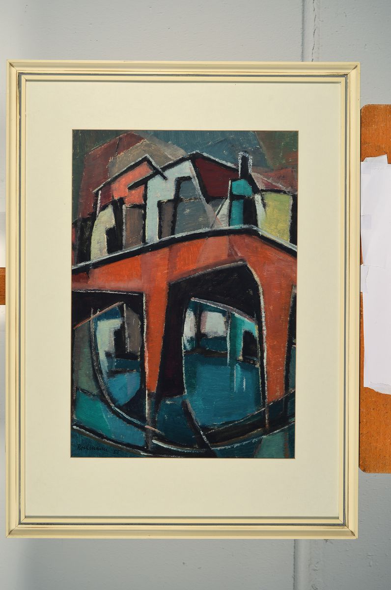 Detail m: Friedel Rothmann, 1898-1983, Konvolut aus 3 Arbeiten, Mischtechnik, je sign., eins unter Glas gerahmt ca. 66x48, 75x56, 79x61 cm