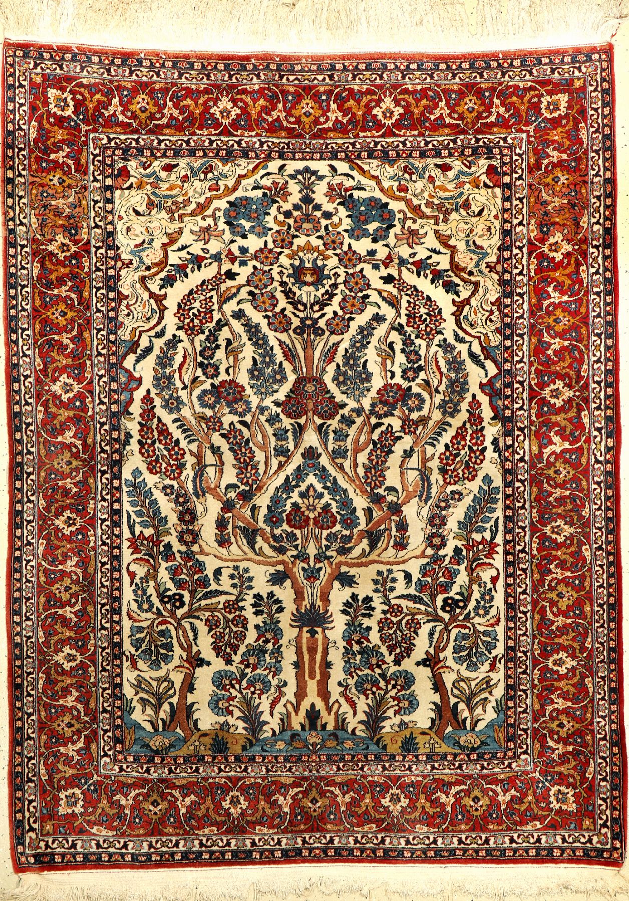 Esfahan fein alt, Persien (Lebensbaum), ca.60 Jahre, Korkwolle, ca. 191 x 145 cm, EHZ: 2-3