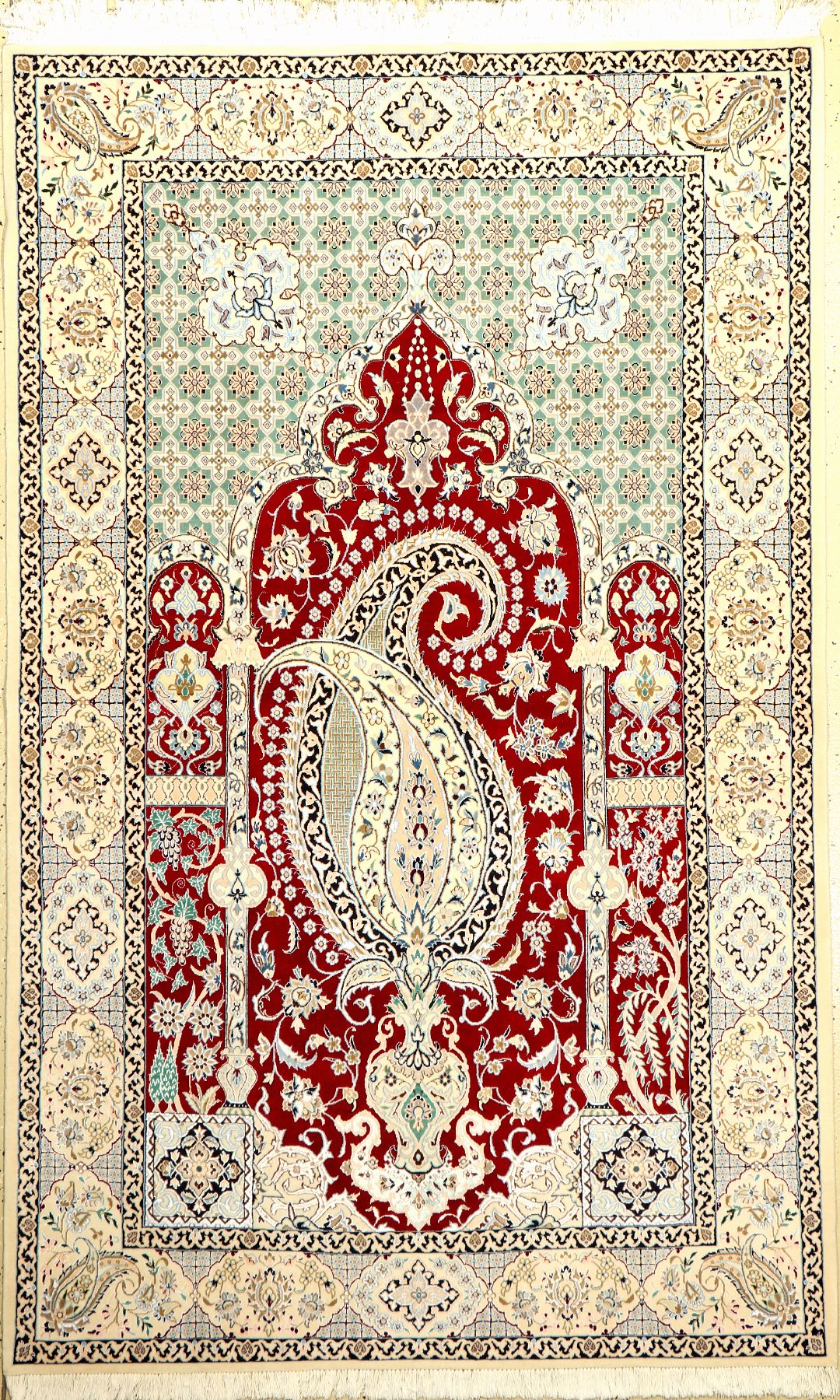 Nain fein (6 LA), Persien, ca. 15 Jahre, Korkwolle mit Seide, ca. 220 x 137 cm, hochwertige Qualität, EHZ: 1-2 (fachkundig gereinigt). Dekoratives ...