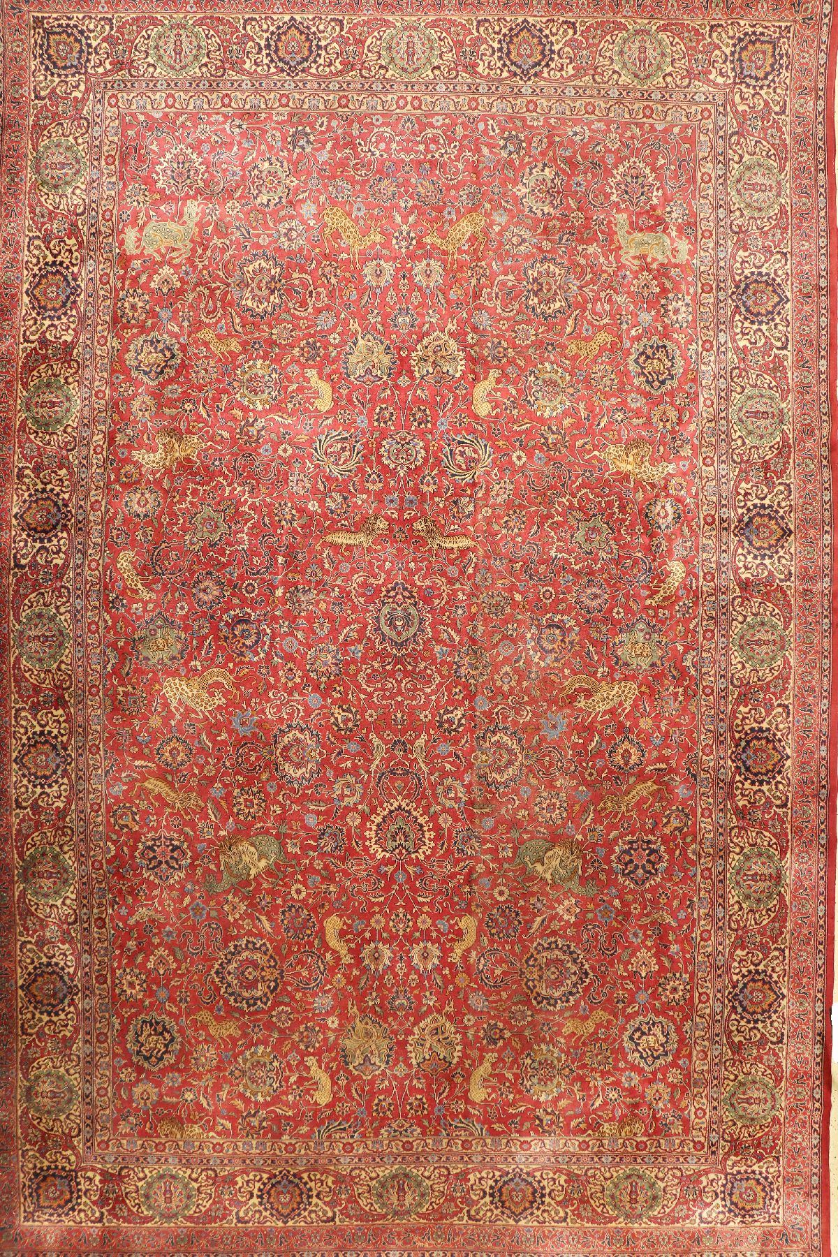 Rumänischer Teppich alt (Safavid Design), Rumänien, um 1940, Wolle auf Baumwolle, ca. 545 x 363 cm, EHZ: 4