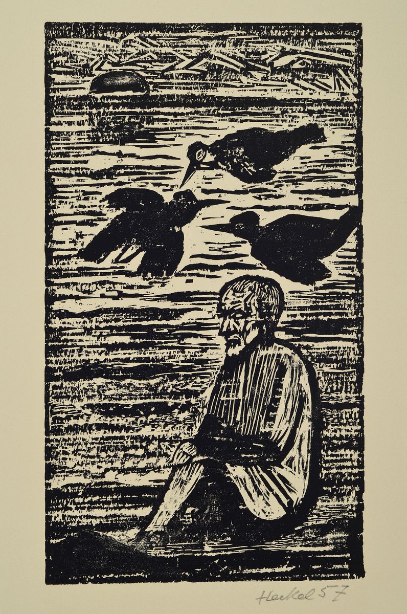 Erich Heckel, 1883-1970, zu Alkmann, Holzschnitt, handsign., dat. 57, PP leicht gebräunt, gesamt ca. 57,5x38 cm