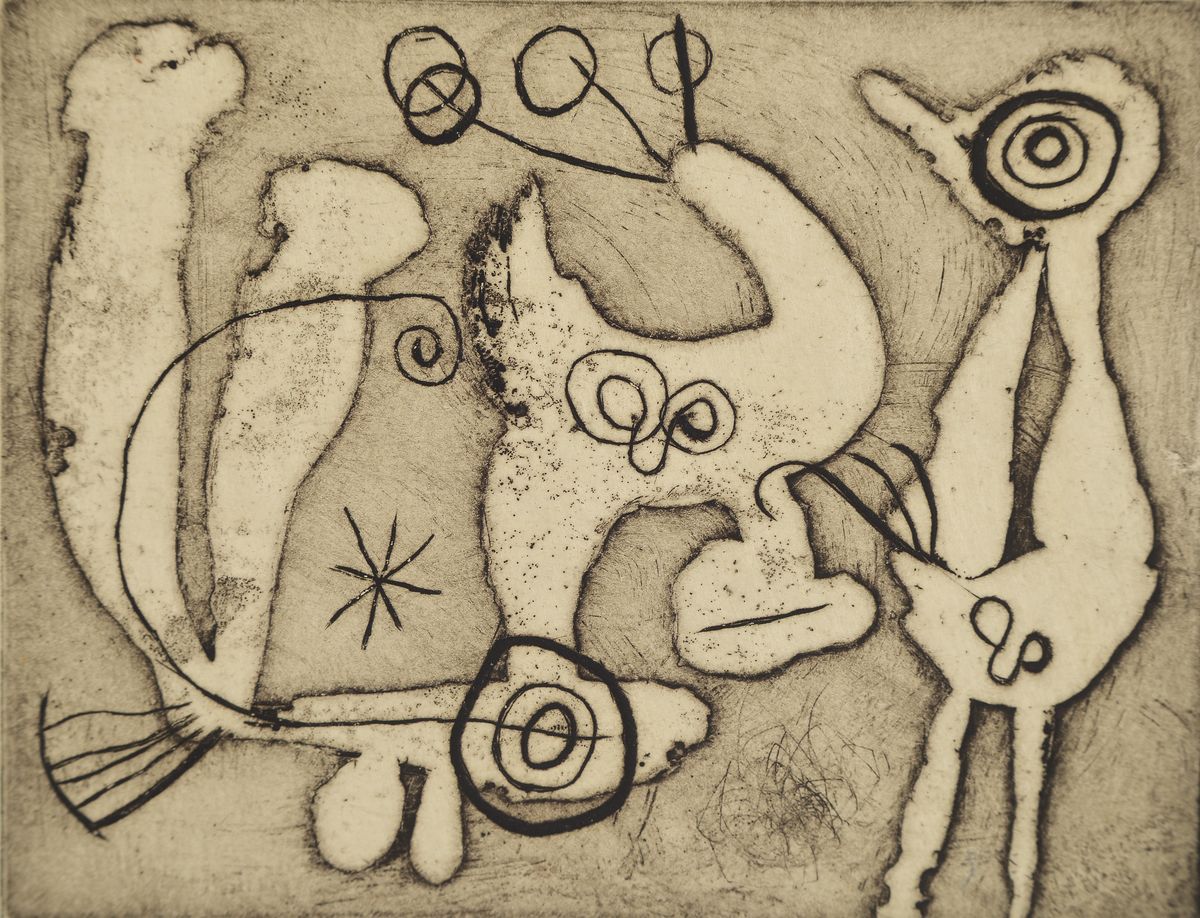 Detail a: Joan Miro, 1893-1983, Konvolut aus 2 Radierungen, eins davon num. H.C und sign., das andere unsign., num. 38/125, je Platte 10x12,5 cm, gesamt ca. ...