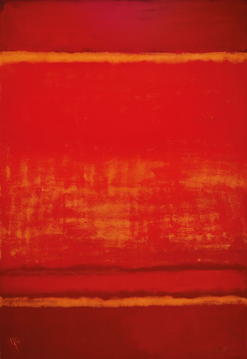 Gaston Galé, zeitgenössischer belgischer Künstler, Komposition in Rot, Öl/Malkarton, sign., ca. 100x70cm, R.