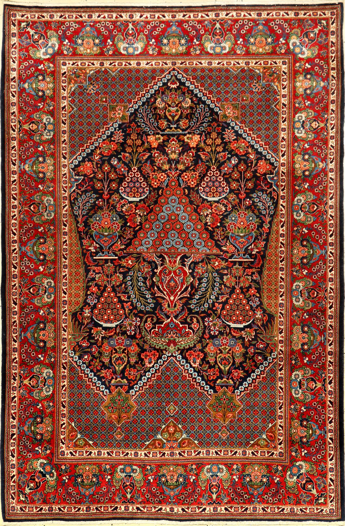 Feiner Keschan Kork alt (Hadji-Khanumi Design), Zentralpersien, um 1930, Korkwolle geknüpft auf Baumwolle. Kork Keschan im sogenannten ...