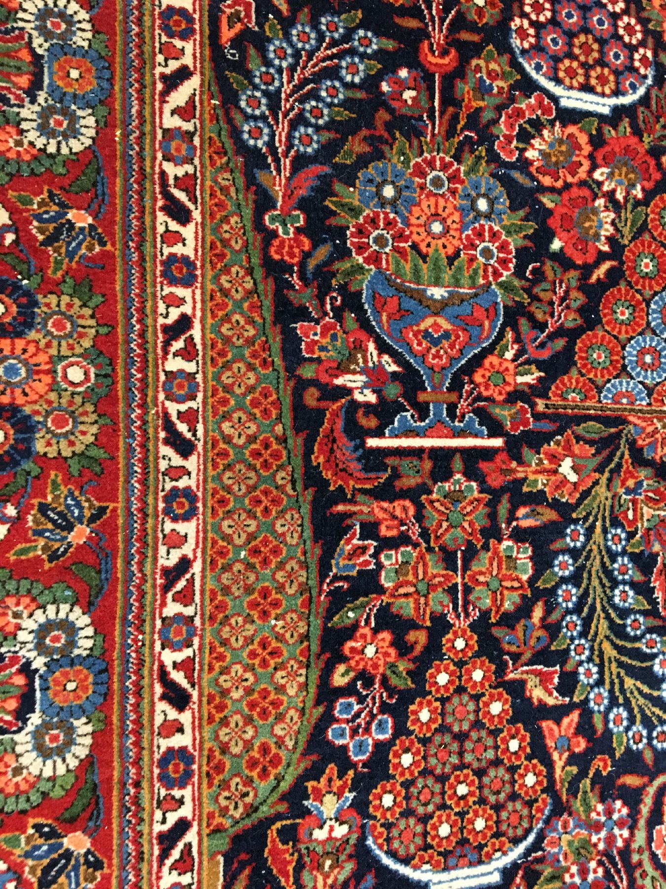 Detail g: Feiner Keschan Kork alt (Hadji-Khanumi Design), Zentralpersien, um 1930, Korkwolle geknüpft auf Baumwolle. Kork Keschan im sogenannten ...