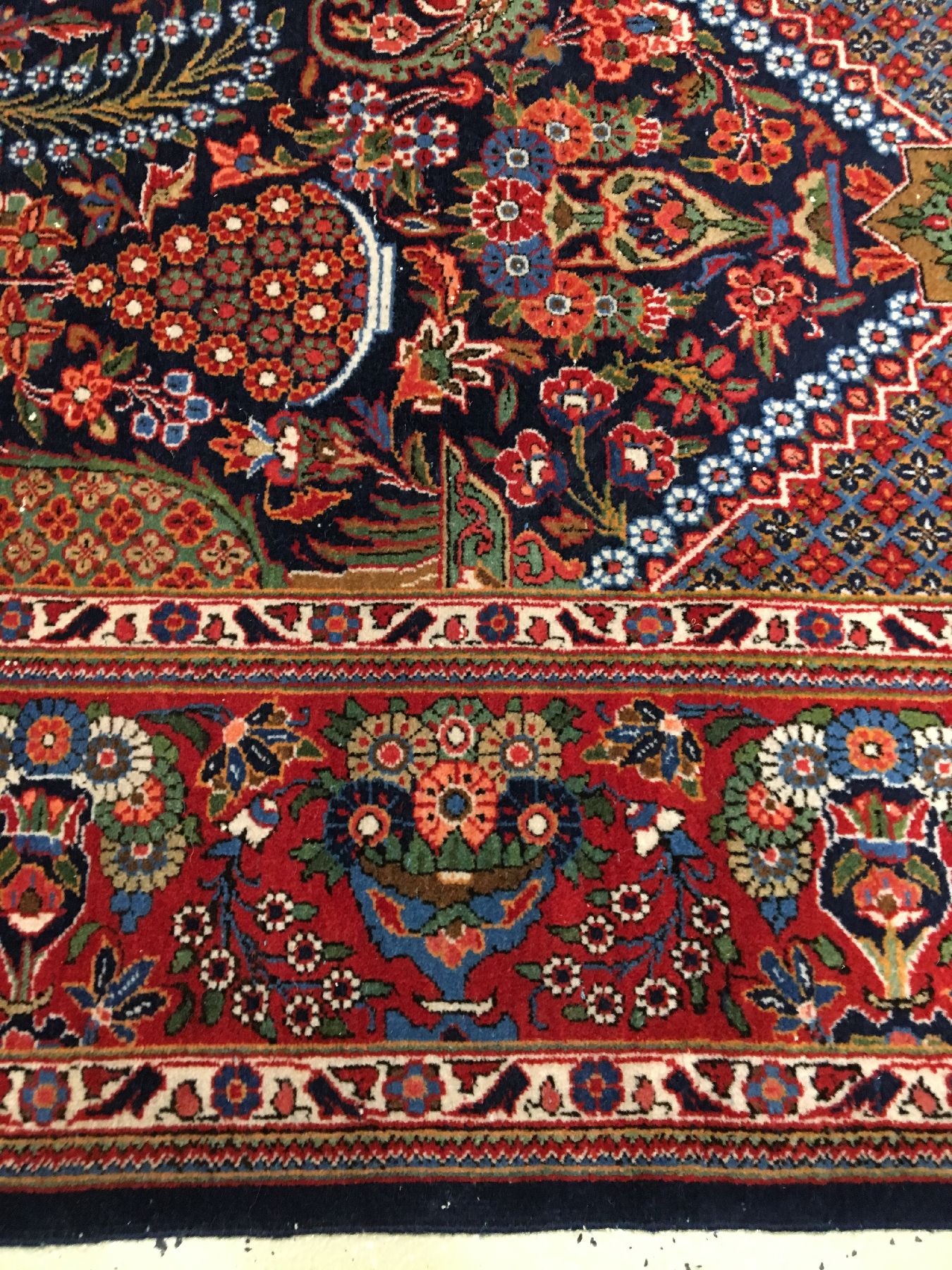 Detail h: Feiner Keschan Kork alt (Hadji-Khanumi Design), Zentralpersien, um 1930, Korkwolle geknüpft auf Baumwolle. Kork Keschan im sogenannten ...