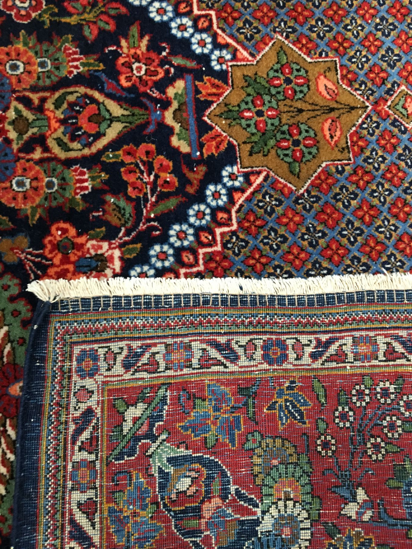 Detail i: Feiner Keschan Kork alt (Hadji-Khanumi Design), Zentralpersien, um 1930, Korkwolle geknüpft auf Baumwolle. Kork Keschan im sogenannten ...