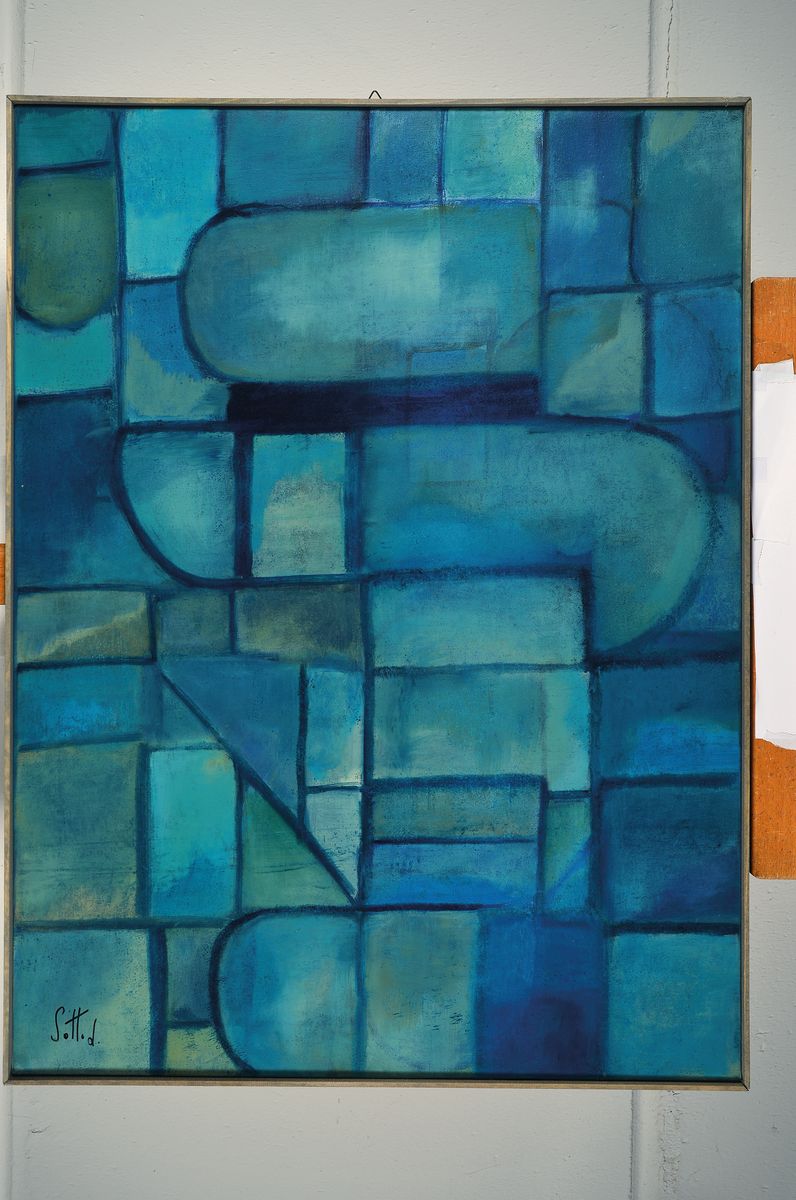 Detail k: Lucien Sotto, zeitgenössischer Belgischer Künstler, sign., ca. 81x61 cm, Leisten