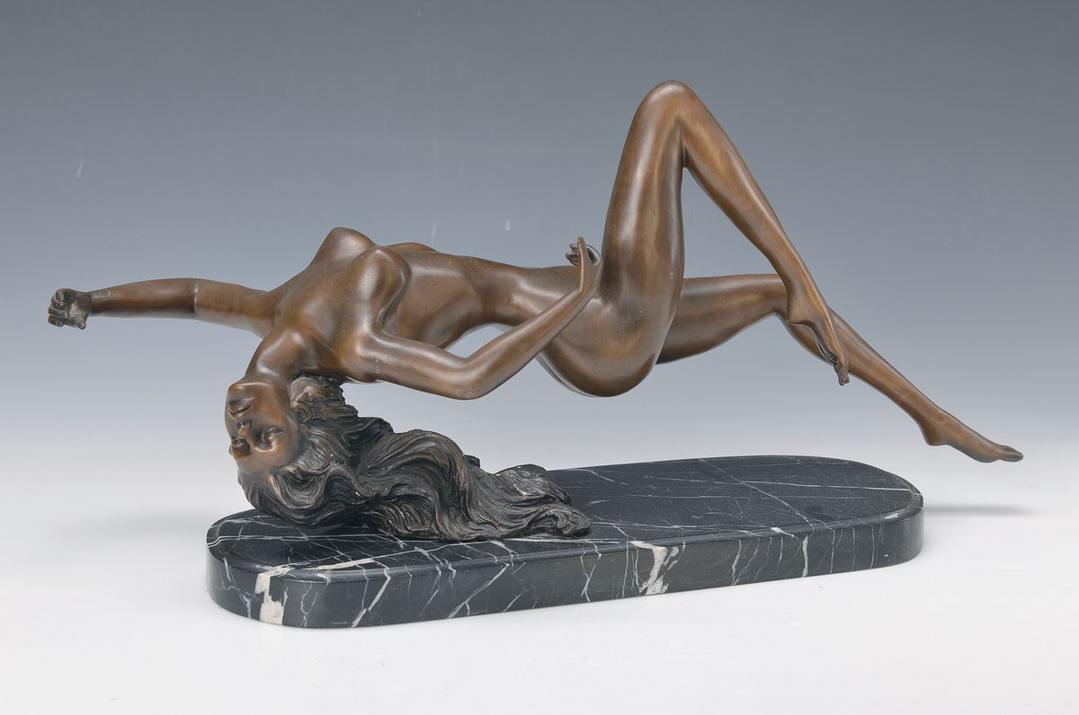 Manuel Vidal geb. 1953, weibliche Akt auf Marmorsockel, ca. 29x56 cm