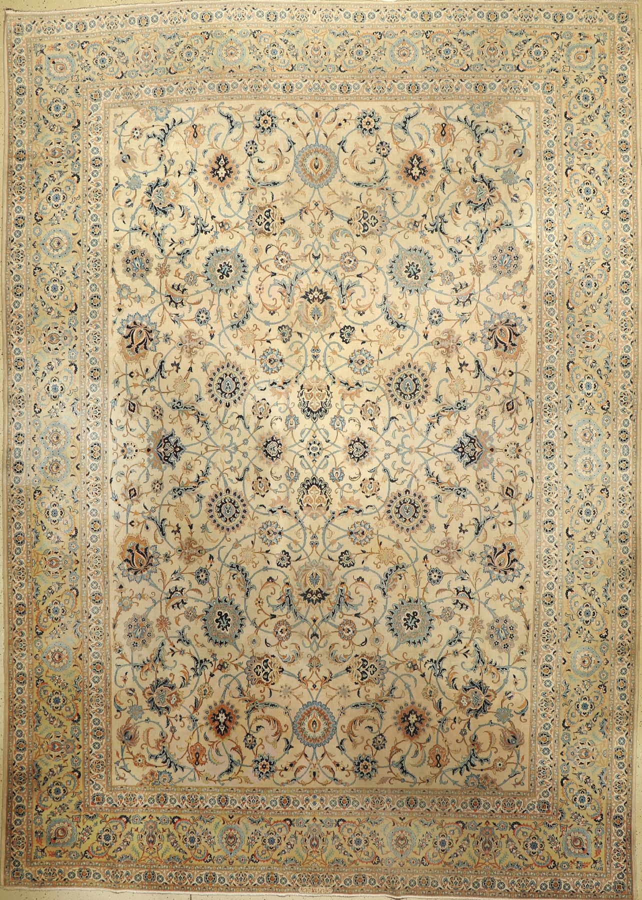 Keschan alt signiert, Persien, ca. 60 Jahre, Wolle auf Baumwolle, ca. 448 x 316 cm, EHZ: 4 (Reinigungsbedürdig)