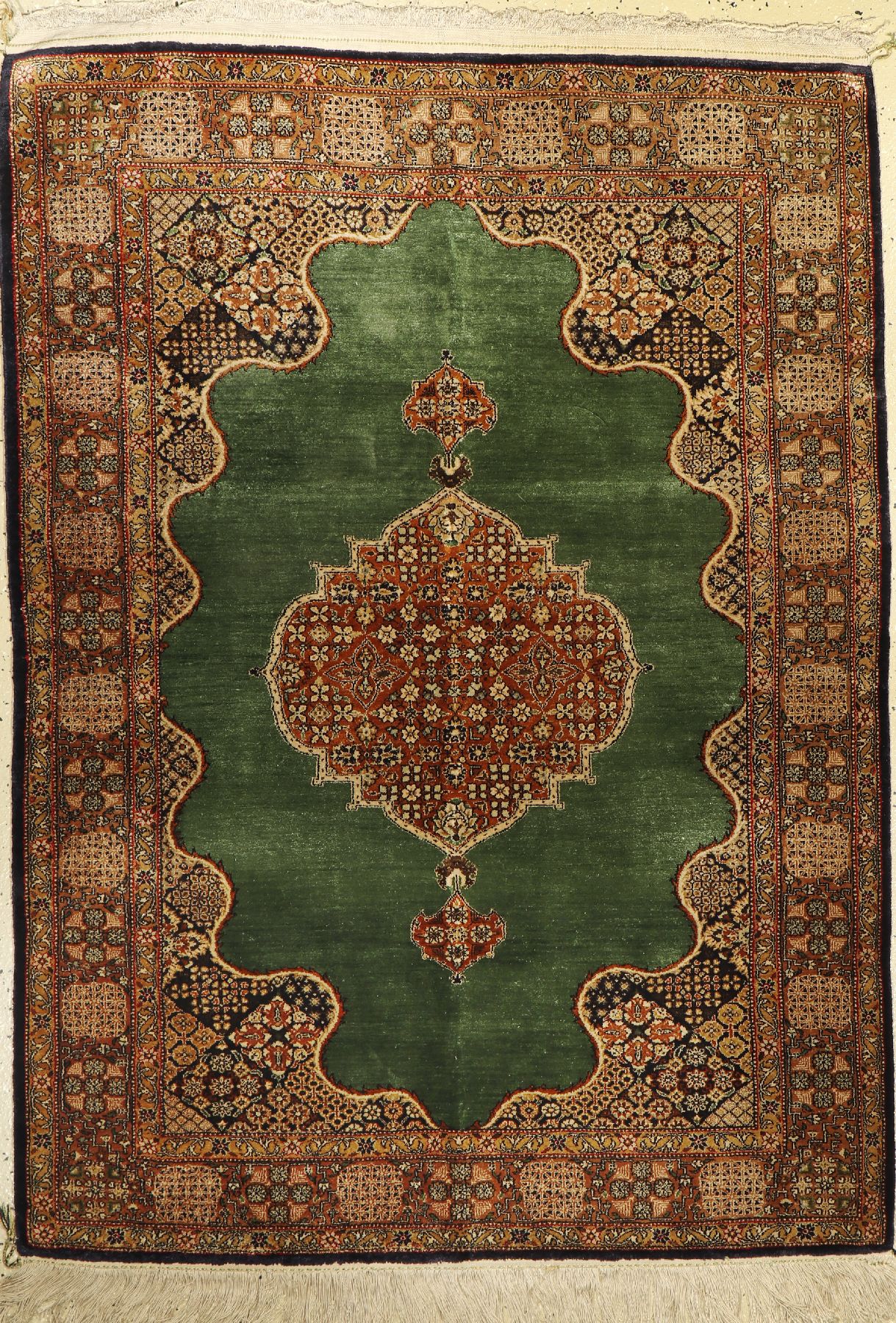 Ghom Seide, Persien, ca. 40 Jahre, reine Naturseide, ca. 151 x 108 cm, EHZ: 2