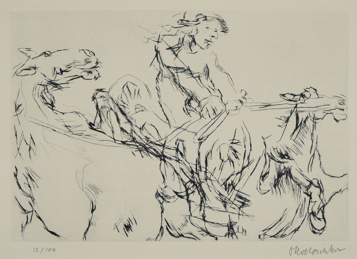 Oskar Kokoschka, 1886 - 1980, Kaltnadelradierung auf handgeschöpftem Auvergne-Bütten, mit Trockenstempel "Edition de Beauclair/Frankfurt am ...