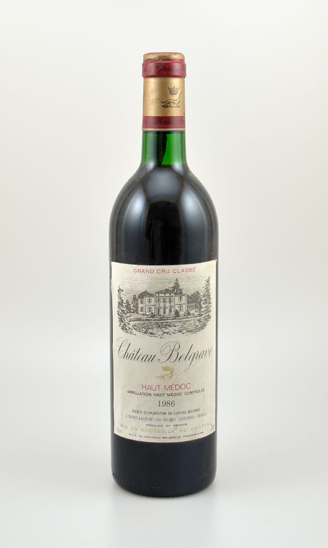 3 Flaschen 1986 Chateau Belgrave, Haut-Medoc, je ca. 75 cl, 12 % Vol., Füllstände: je ca. into neck, gute Erhaltungszustände, unverkostet, ...