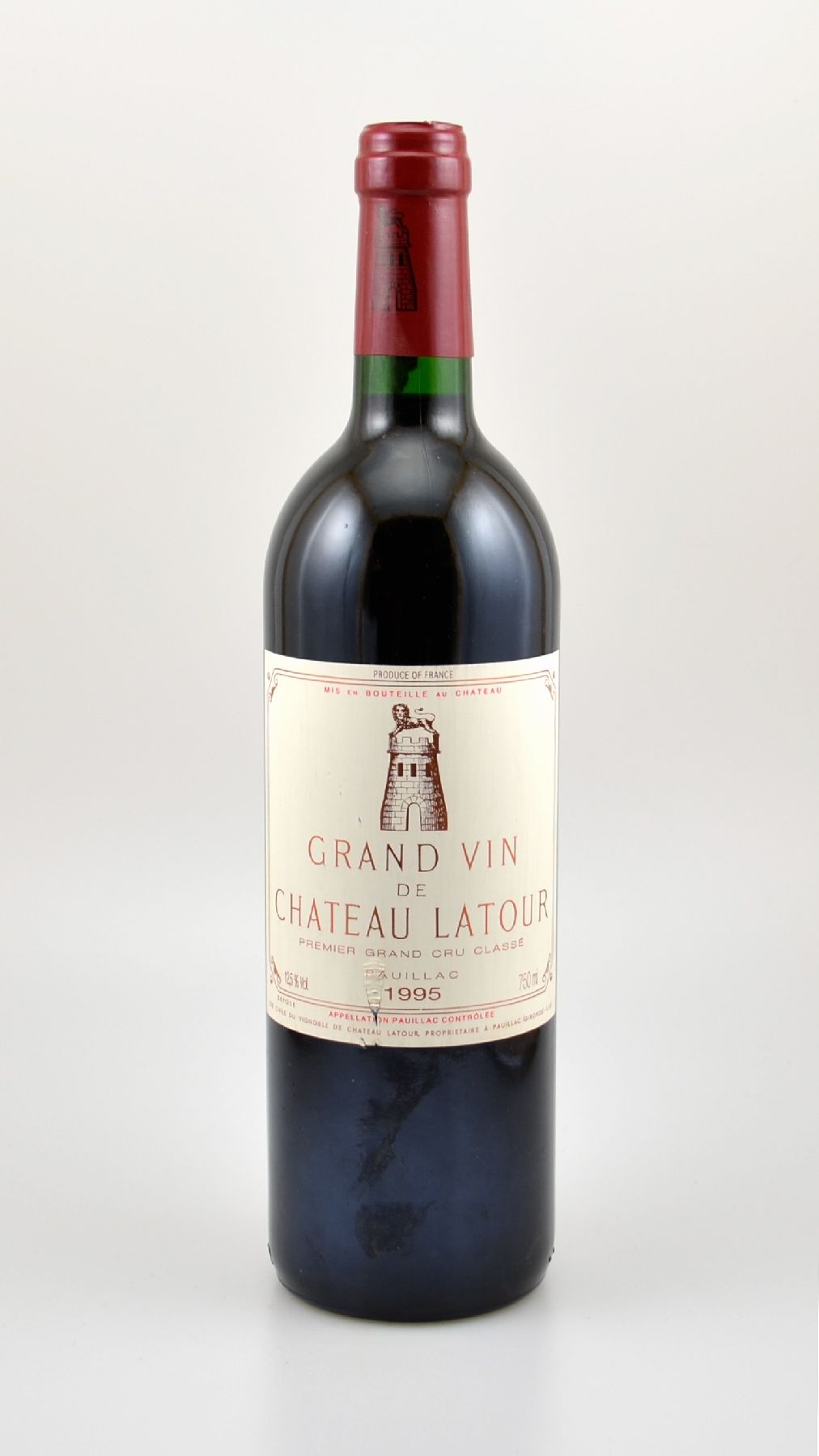 1 Flasche 1995 Chateau Latour, Pauillac, Premier Grand Cru Classe, ca. 75 cl, 12,5 % Vol., Füllstand: ca. into neck, Etikett l. besch., unverkostet, ...