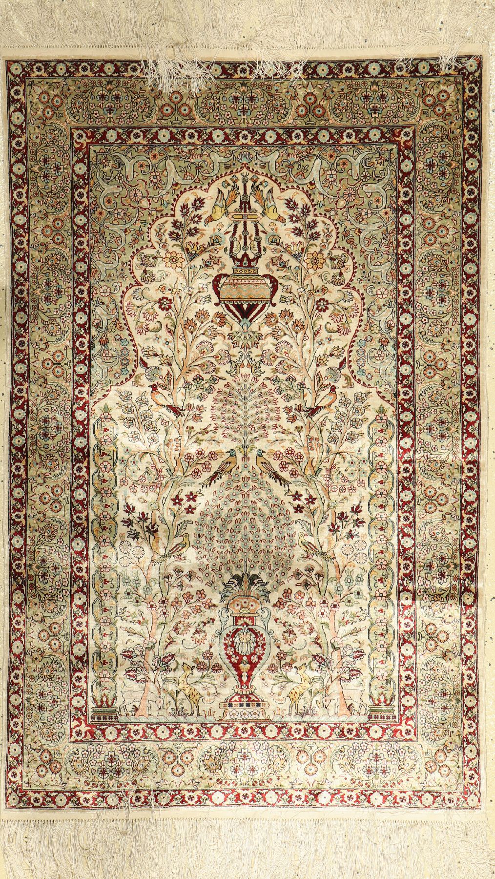 China Seide, ca. 40 Jahre, reine Naturseide, ca. 123 x 77 cm, EHZ: 2