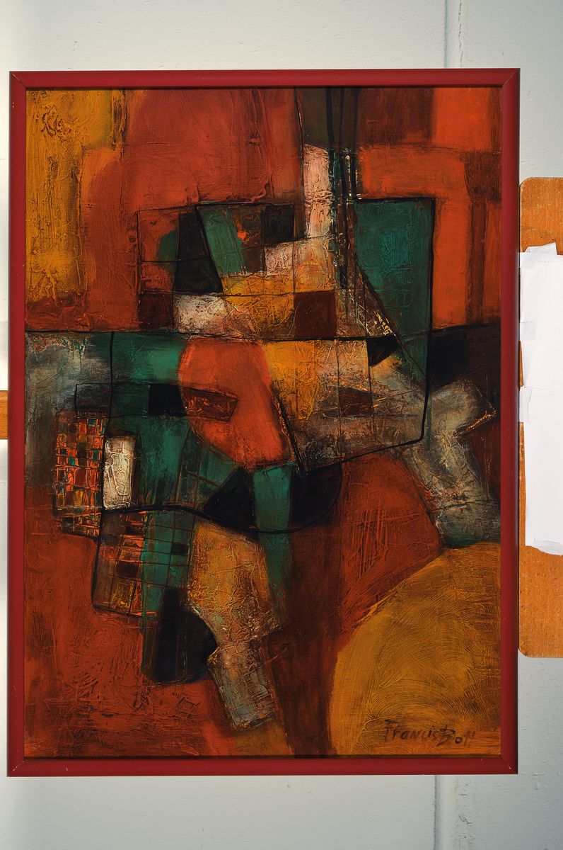 Detail k: Francis Bott, 1904-1998, Abstrakte Komposition, Öl/Lwd, rechts unten signiert, ca. 70x50cm, R.