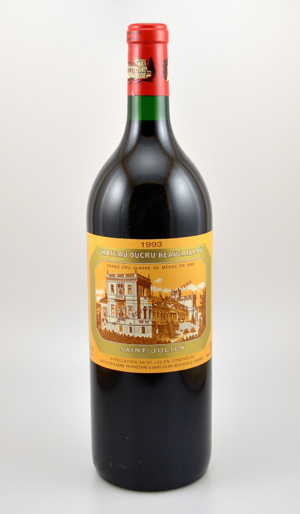 6 Magnumflaschen 1993 Chateau Ducru-Beaucaillou, Saint-Julien, Grand Cru Classe, je ca. 150 cl, 12,5 % Vol., Füllstände: je into neck, ...