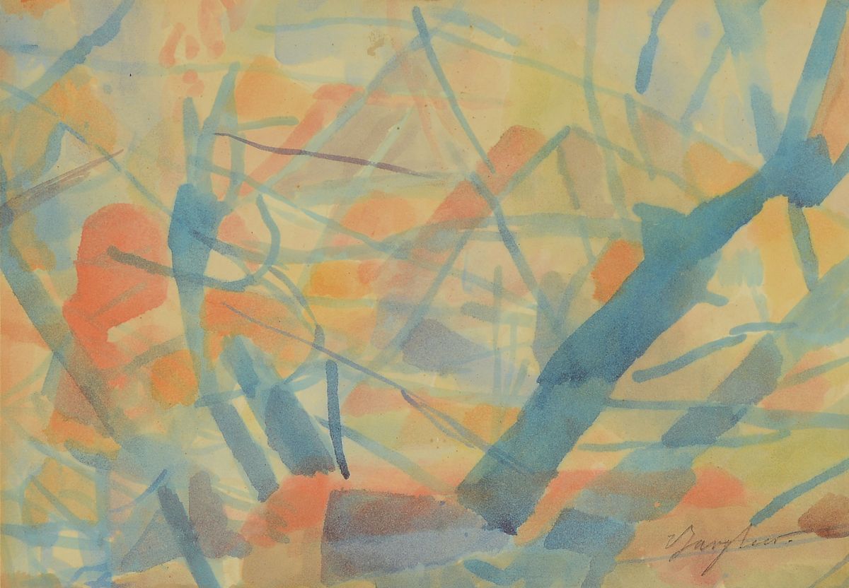 Eduard Bargheer, 1901-1979, Abstrakte Komposition, Aquarell auf Papier, rechts unten signiert, ca. 24x34cm, u.Gl., R. ca. 49x59cm