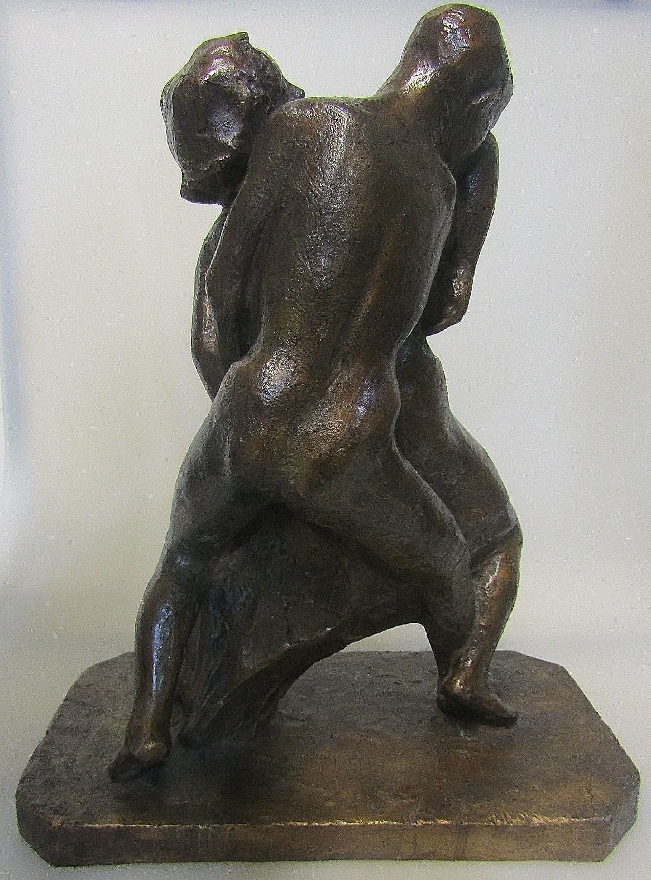 Detail e: Georg Kolbe, 1877-1947, Titel: Mann und Weib, miteinander ringend, Bronze, Monogr. "GK", Giesserstempel H. Noack Berlin, inkl. Expertise ...