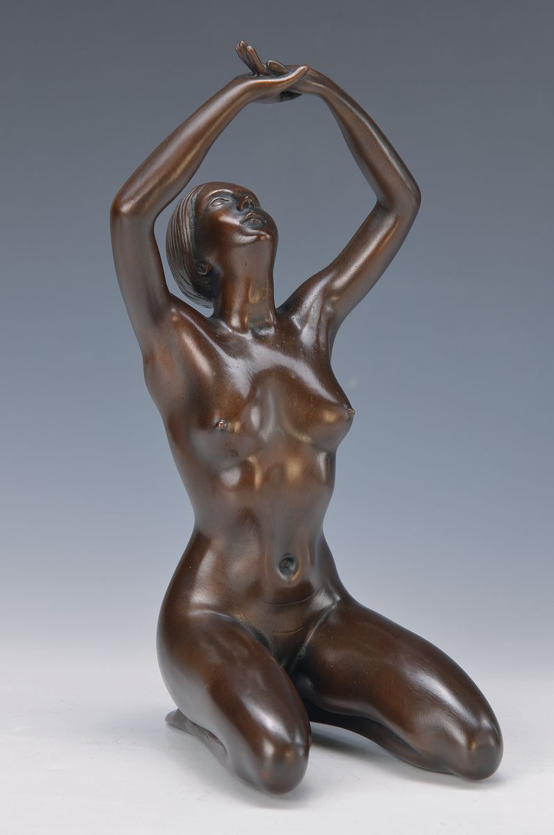 Arno Breker, 1900-1991, verliebtes Mädchen, Bronze, sign., num. 168/300, mit Venturi Arte Stempel, ca. 29x16 cm