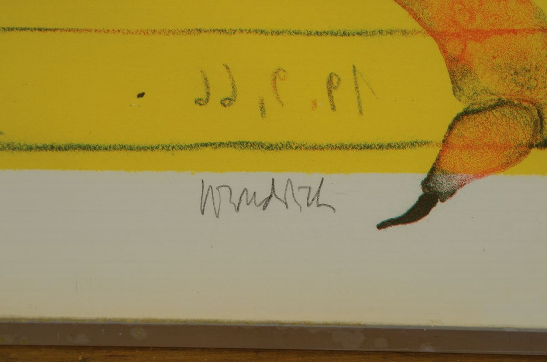 Detail a: Paul Wunderlich, 1927-2010, Farblithografie,handsign., num. 7/50, Blatt ca. 65x50 cm, unter Glas gerahmt, Gelbliche Blattränder