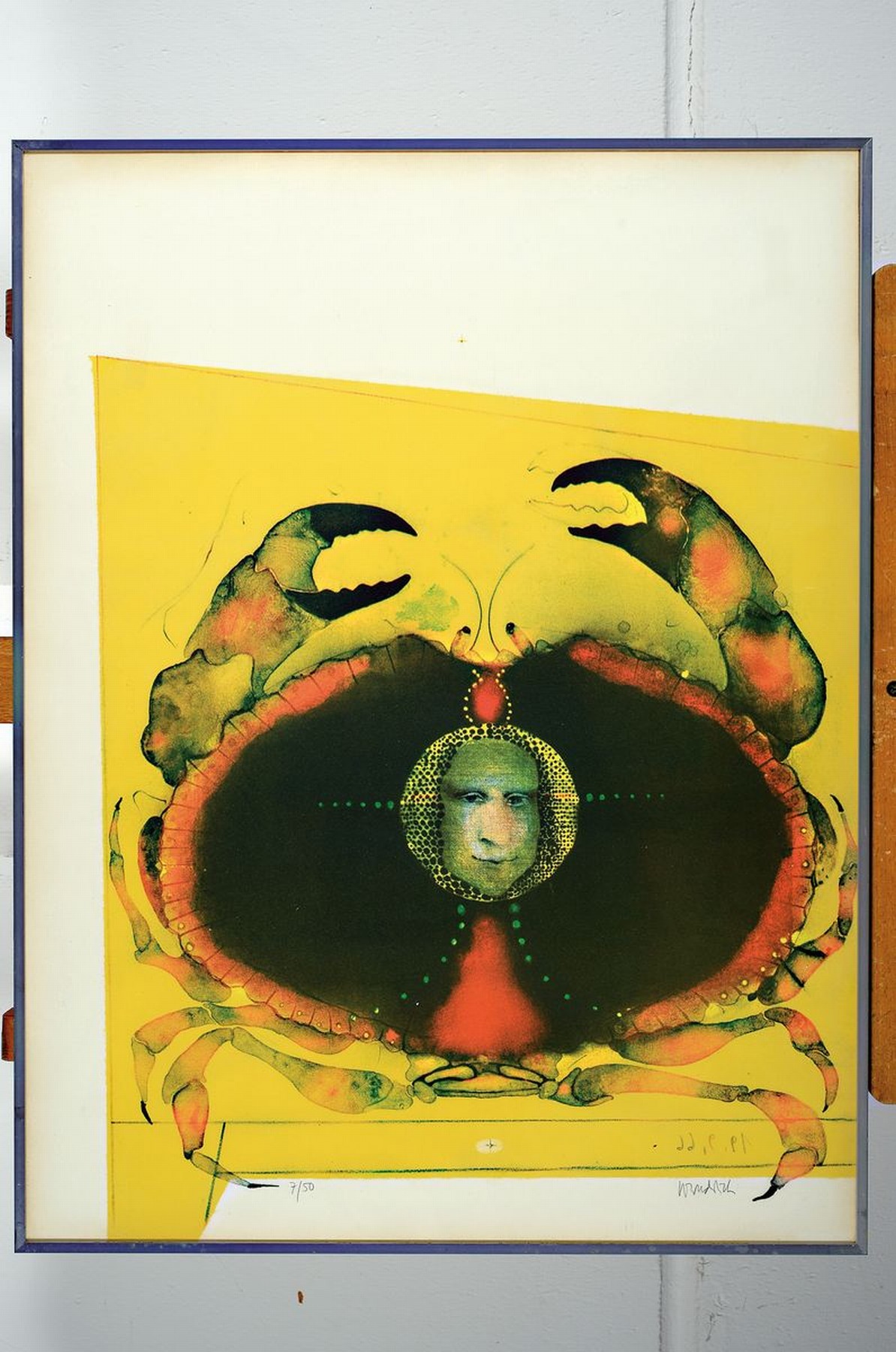 Detail k: Paul Wunderlich, 1927-2010, Farblithografie,handsign., num. 7/50, Blatt ca. 65x50 cm, unter Glas gerahmt, Gelbliche Blattränder