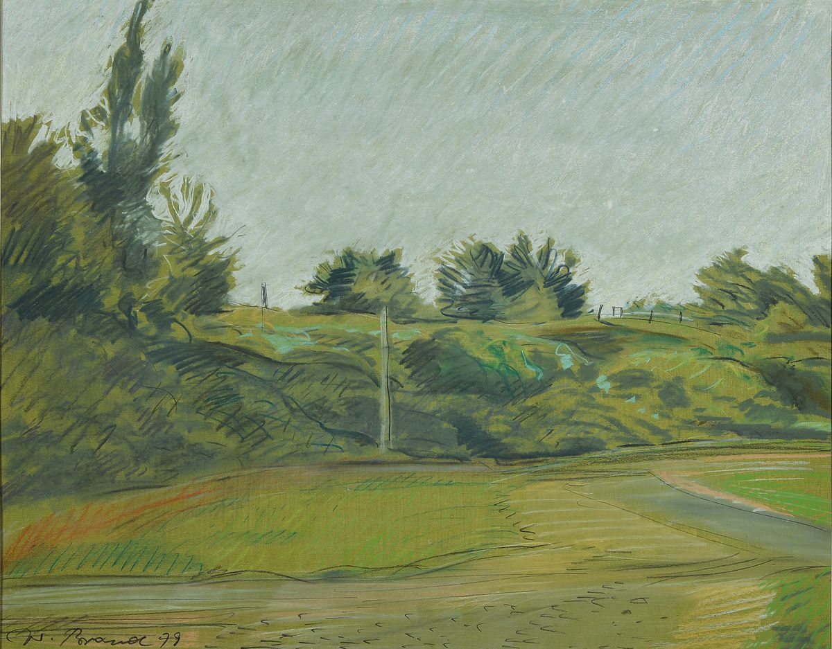 Werner Brand, geb. 1933, Pastell, Parklandschaft, links unten signiert und datiert (19)79, ca. 39x48 cm