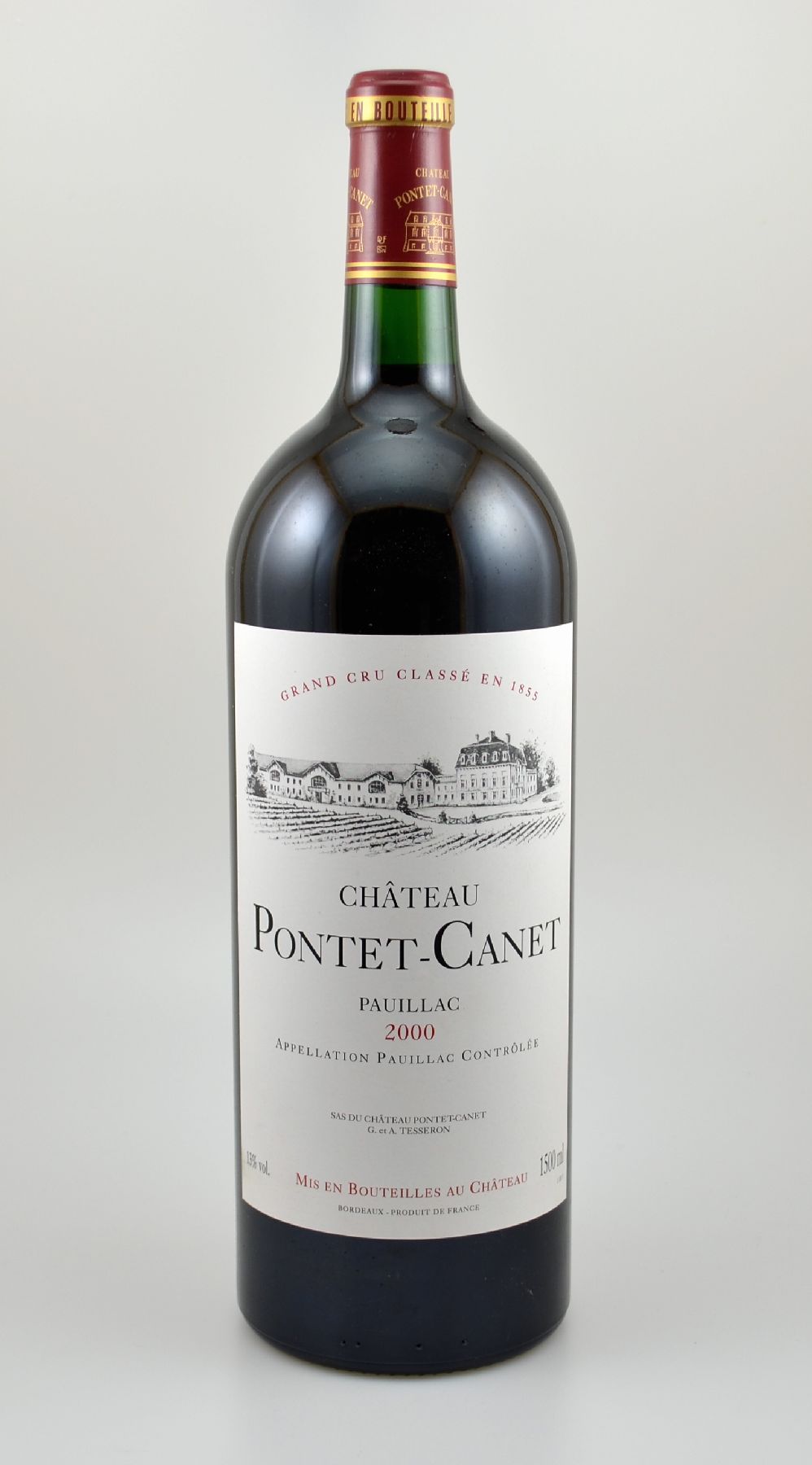 1 Magnumflasche 2000er Chateau Pontet Canet, Pauillac, Grand Cru Classe, ca. 150 cl, 13 % Vol., Füllstand: ca. into neck, hervorragender ...