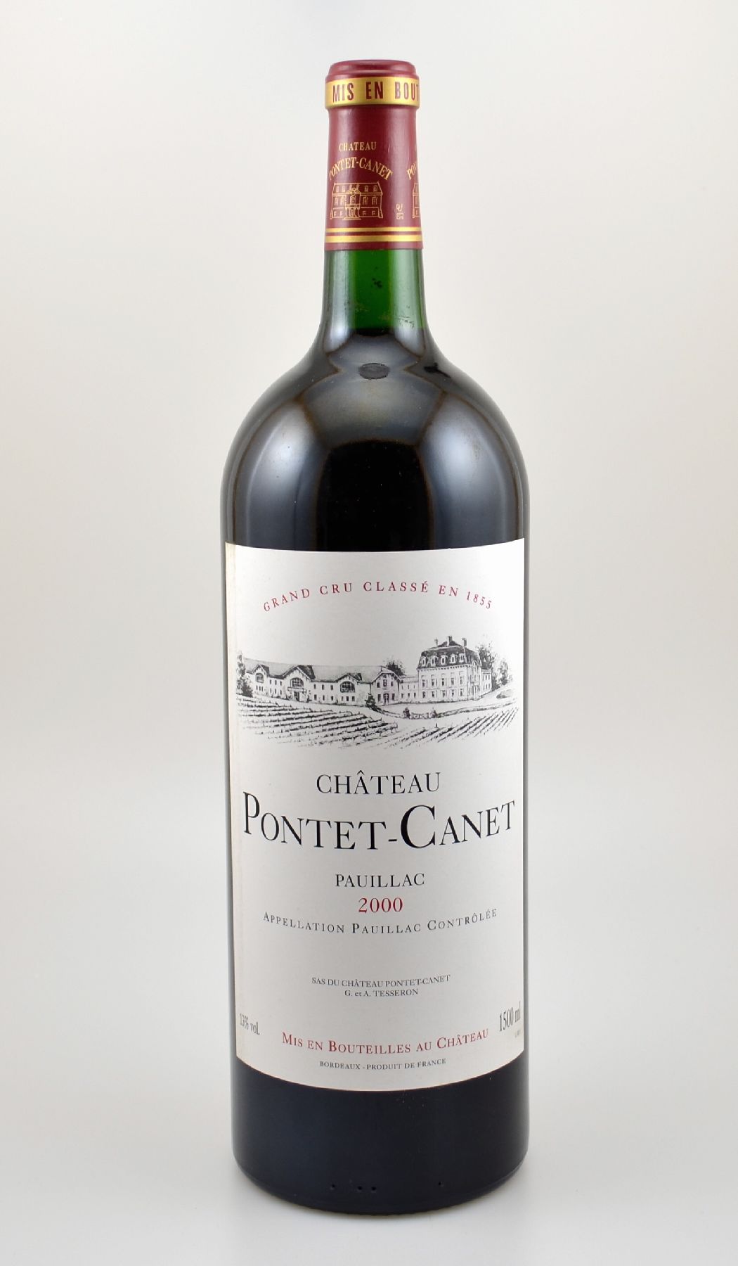 1 Magnumflasche 2000er Chateau Pontet Canet,Pauillac, Grand Cru Classe, ca. 150 cl, 13 % Vol., Füllstand: ca. into neck, hervorragender ...