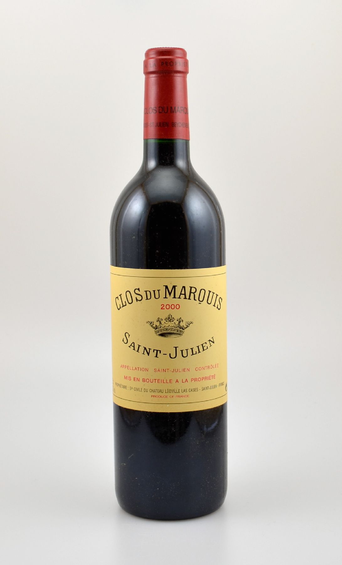 3 Flaschen 2000er Clos du Marquis, Saint-Julien, 2. Wein von Leoville-Las Cases, je ca. 75 cl, 13 % Vol., Füllstände: ca. into neck bis high fill, ...