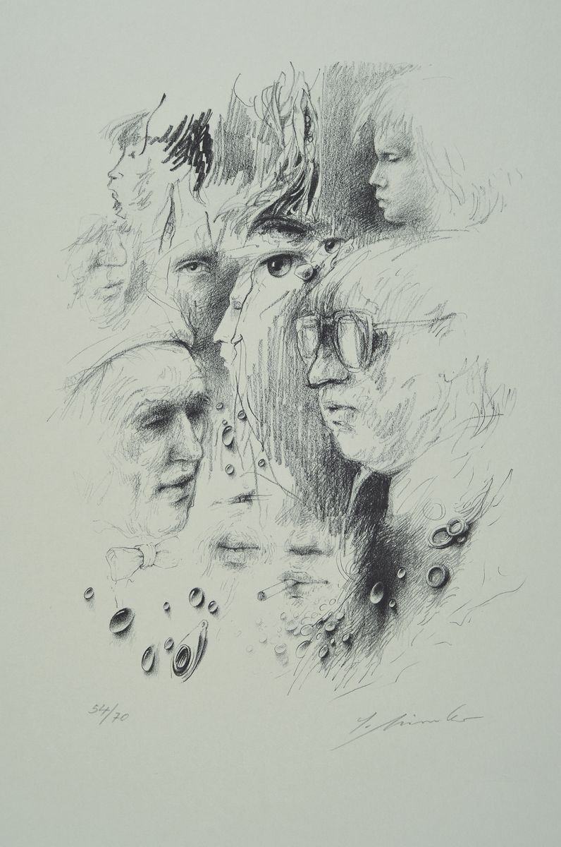 Detail a: 20 Jahre Kunstverein Frankenthal, Die Treidler , Jubiläums-Kunstmappe zum 20- jährigen Bestehens des Vereins, mit 9 Offsets von verschiedenen ...