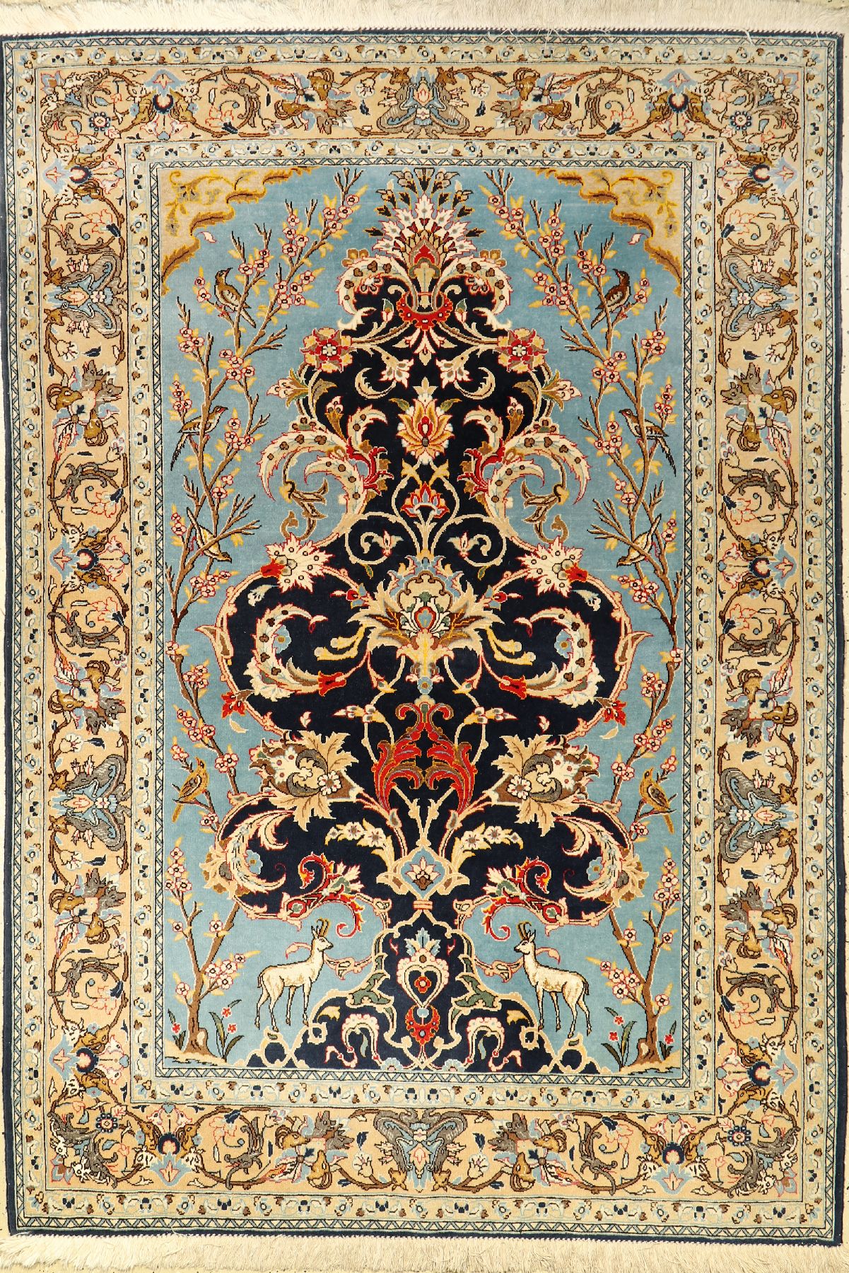 Ghom Kork, Persien, ca. 60 Jahre, Korkwollemit Seide, ca. 203 x 142 cm, EHZ: 2