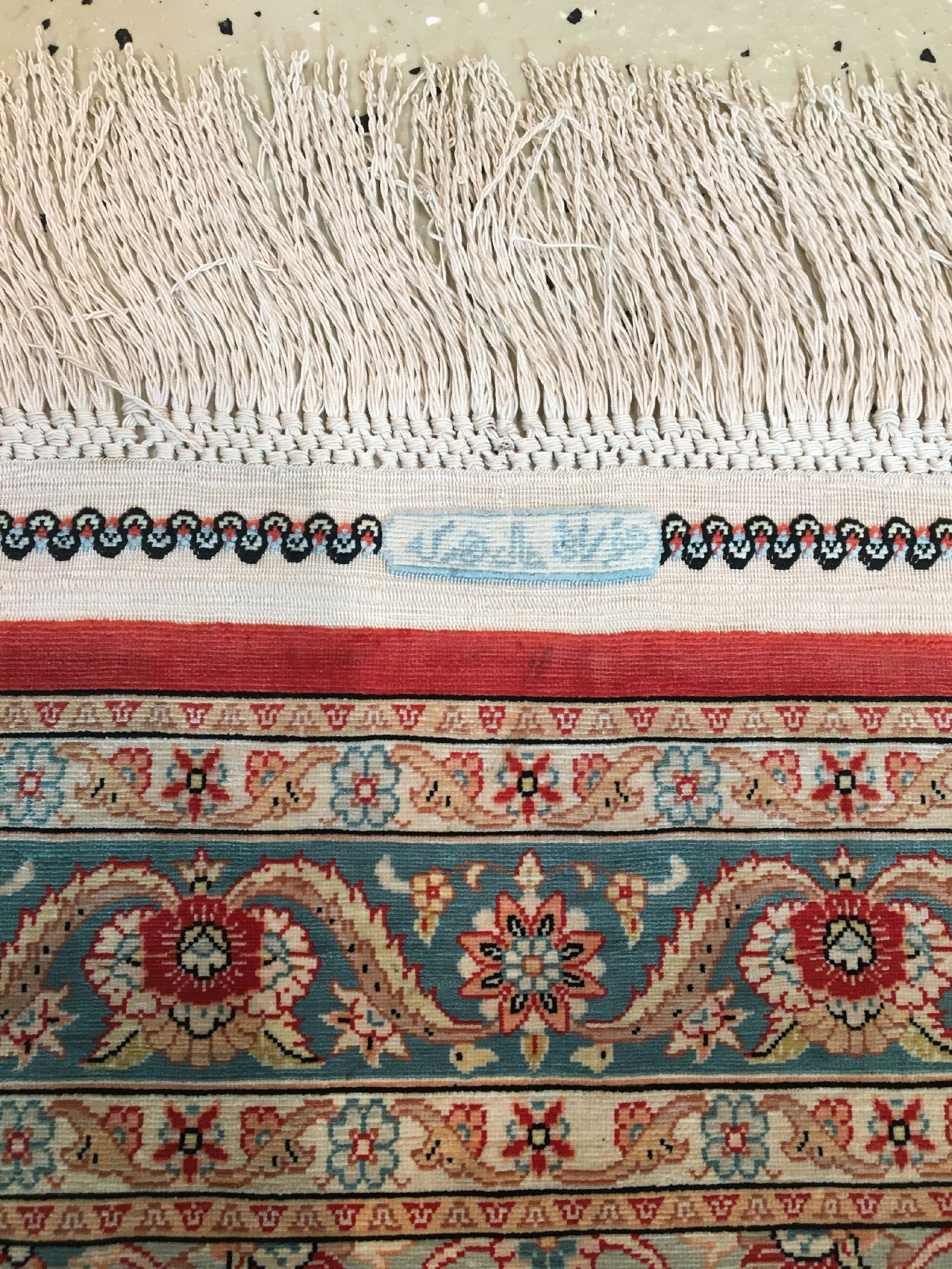Detail c: Sehr feiner Seiden Hereke "14x14 Knotung" alt (Signiert), Türkei, um 1970, reine Naturseide. Hochfeiner Seiden Hereke mit ca. 2 Mil. ...