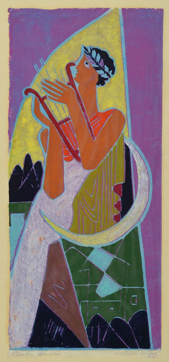 Detail a: Rolf Müller-Landau, 1903-1956 Bad Bergzabern, 2 Monotypien zu Orpheus, beide handsigniert ,je ca. 68x37 cm