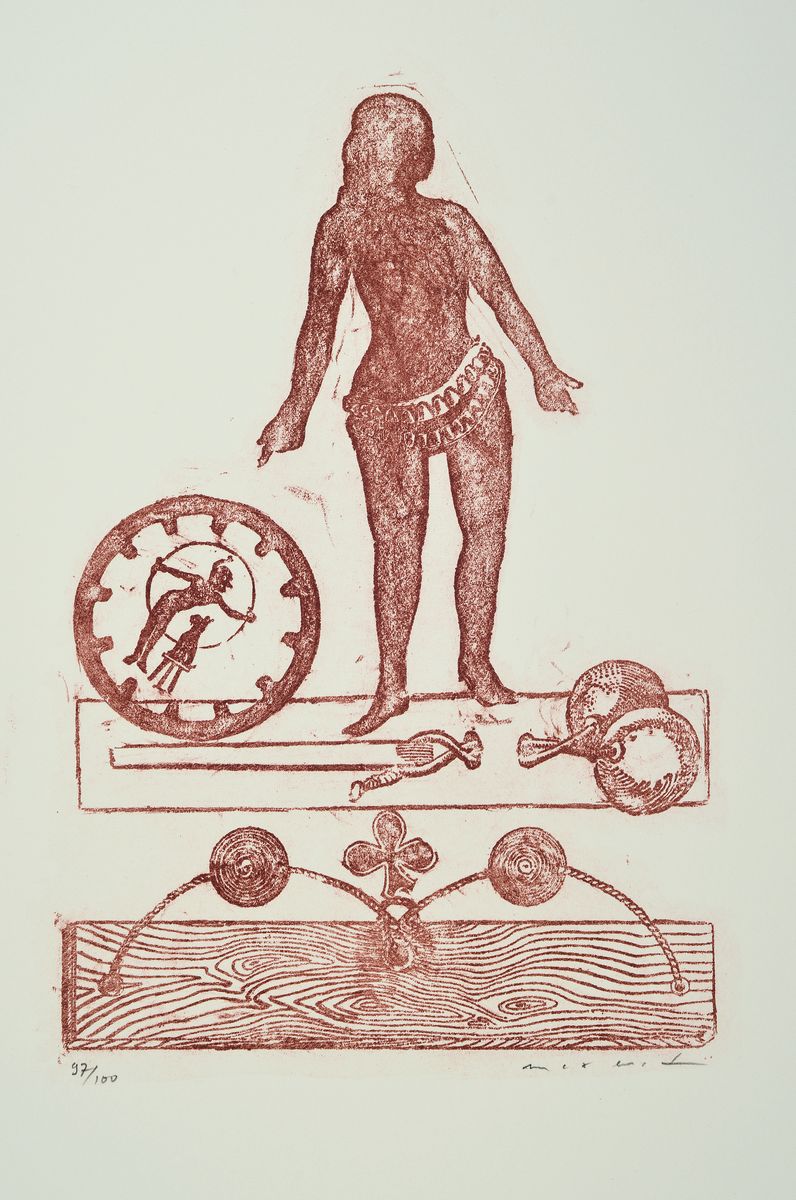 Max Ernst, 1891-1976, Lieux Communs, Mappe mit 12 Offset-drucken und einer orig. Lithographie, diese handsigniert und num. 97/100, editiert von ...