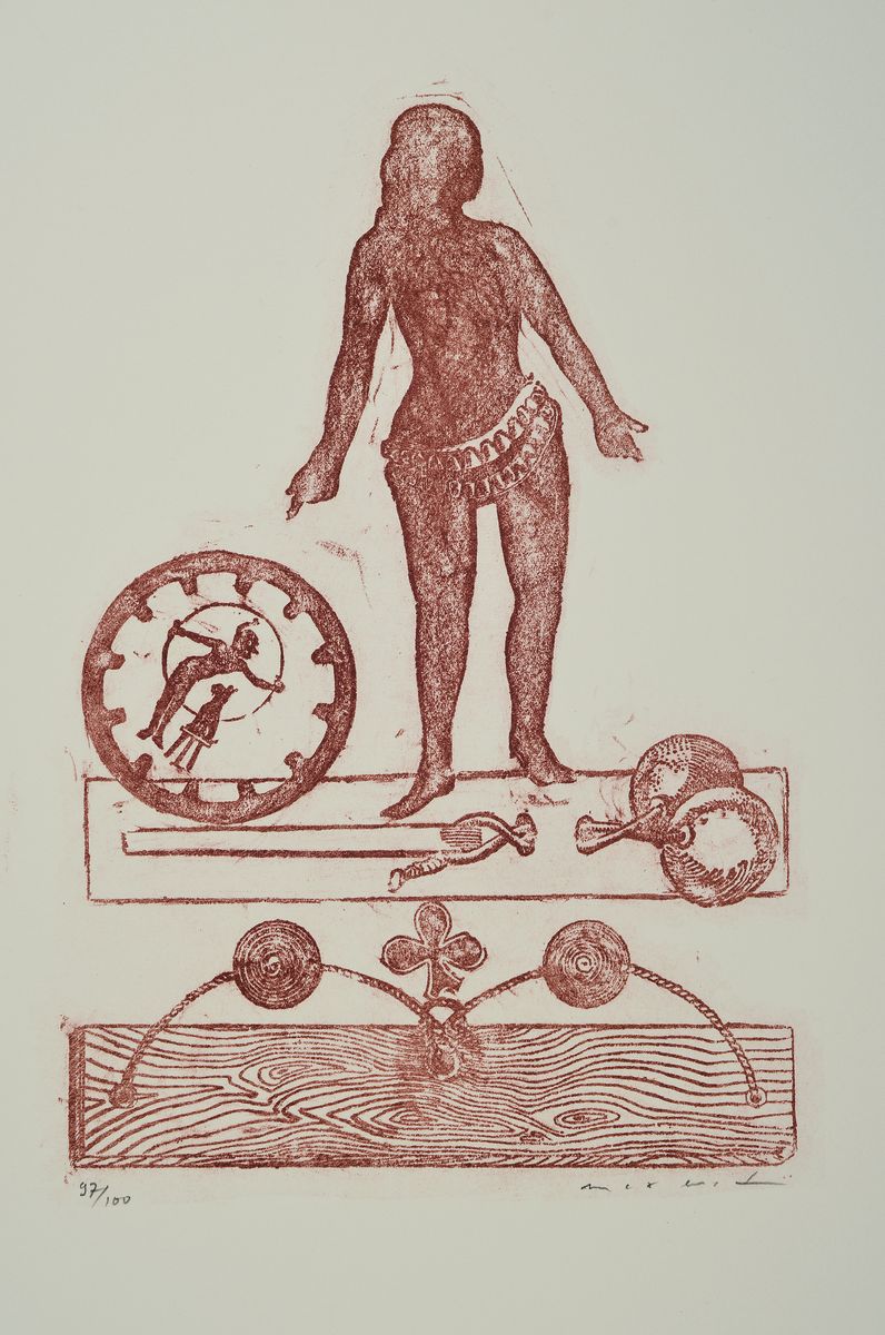Detail k: Max Ernst, 1891-1976, Lieux Communs, Mappe mit 12 Offset-drucken und einer orig. Lithographie, diese handsigniert und num. 97/100, editiert von ...