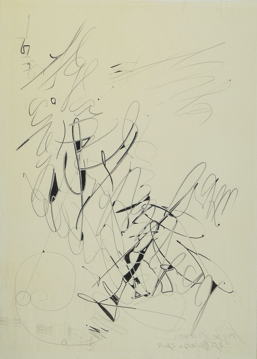 Detail a: Walter Mellmann, 1910-2001, Serie aus 9 Grafiken, alle handsigniert, teils in Spiegelschrift, aus den 1980er Jahre, alle u.Gl., R.