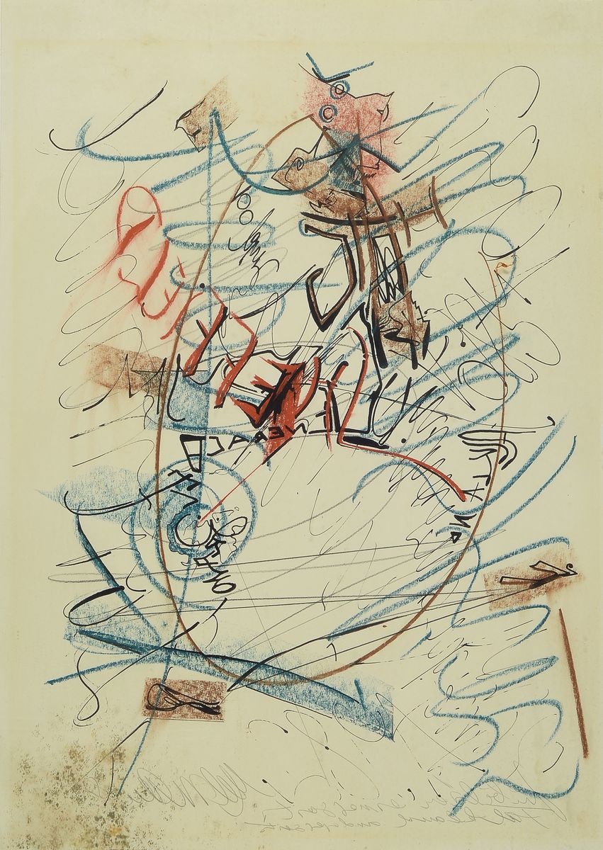 Detail c: Walter Mellmann, 1910-2001, Serie aus 9 Grafiken, alle handsigniert, teils in Spiegelschrift, aus den 1980er Jahre, alle u.Gl., R.