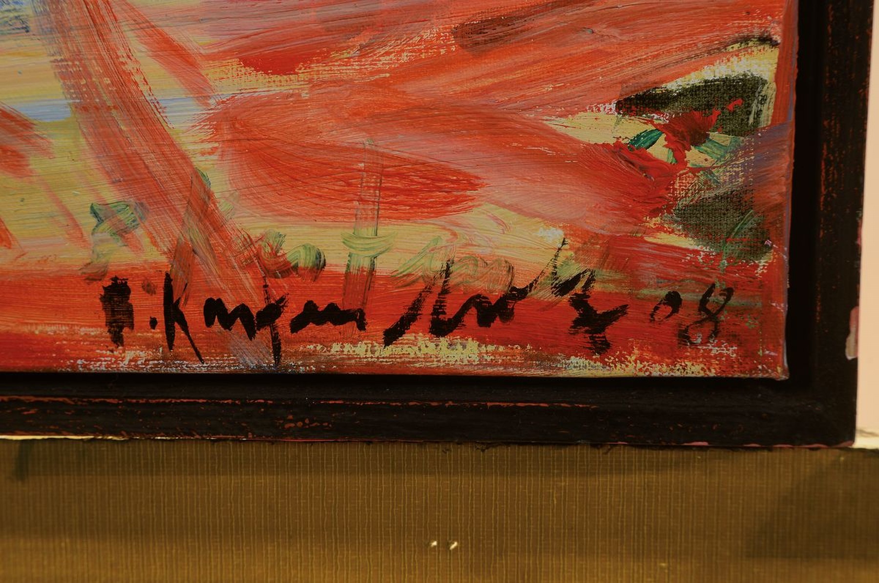Detail a: Bernd Kastenholz, geb. 1943 Speyer, tätig in Gleisweiler, Studium an der Akademie Stuttgart, Acryl /Lwd, sign., verso betitelt "Sommer ...