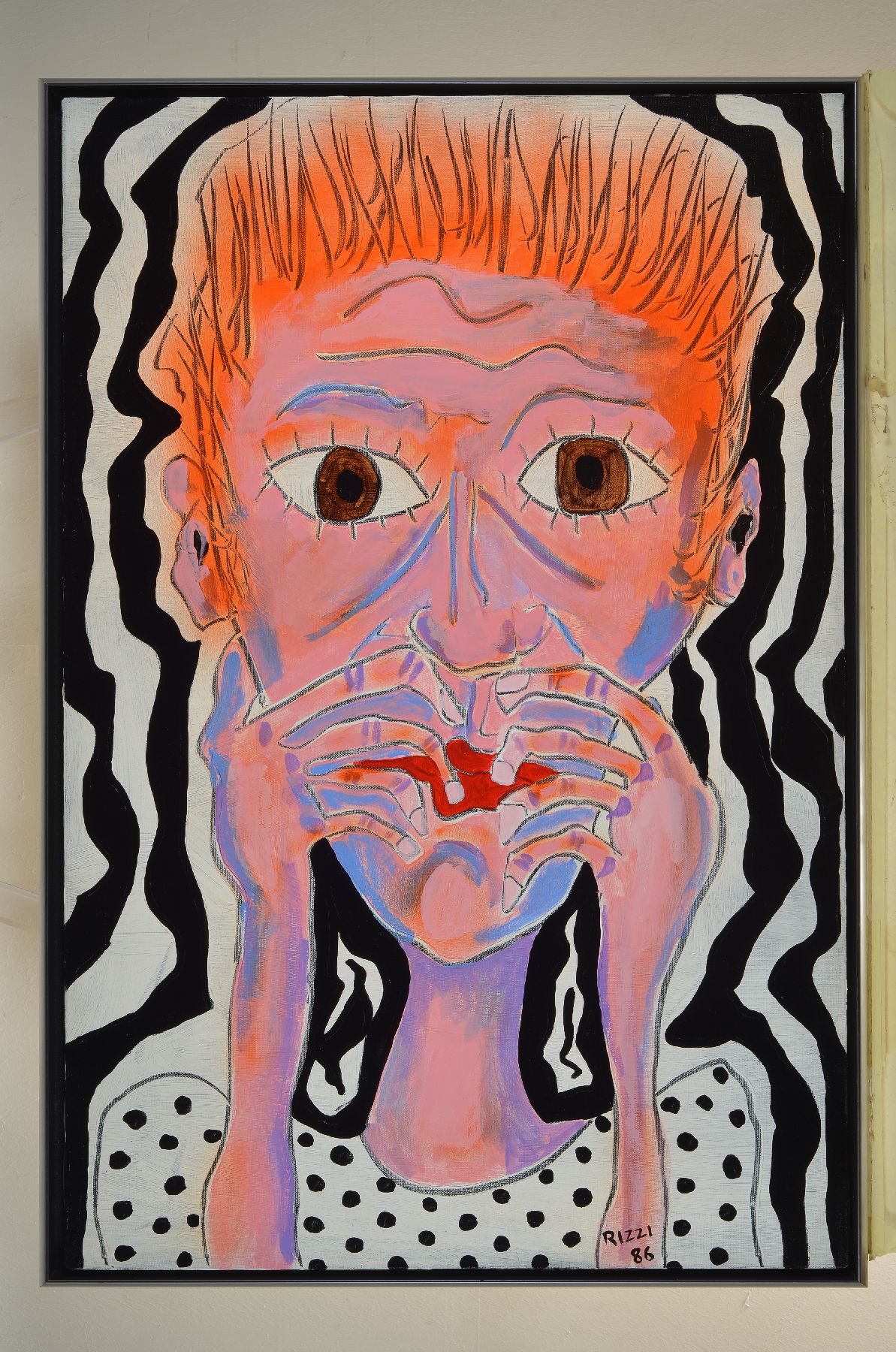 Detail b: James Rizzi, 1950-2011, Titel: Smelly Fingers, Acryl/Lwd, 1986, signiert Motiv ca. 76x50 cm, Rahmen ca. 78x53,5 cm