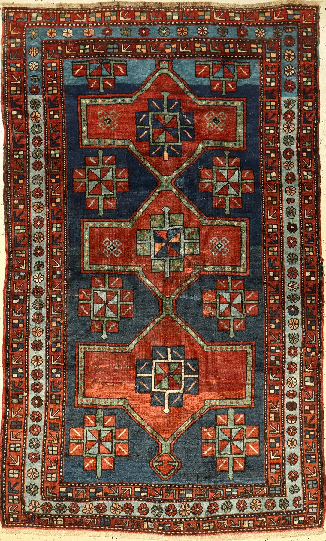 Armenischer Kasak antik, Kaukasus, um 1900,Wolle auf Wolle, ca. 201 x 123 cm, EHZ: 4