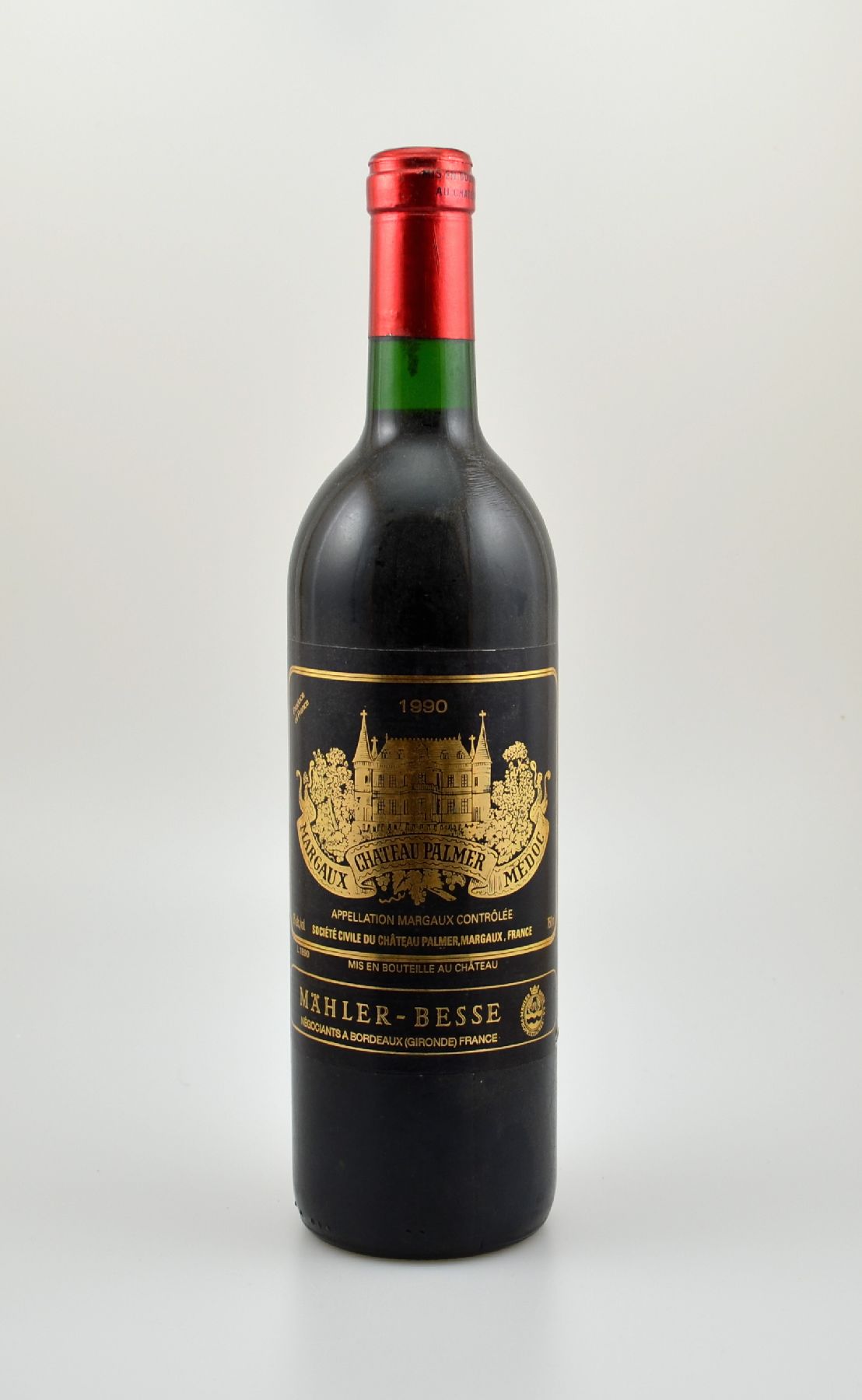 1 Flasche 1990 Chateau Palmer, Margaux, ca. 75 cl, 12 % Vol., Füllstand: ca. into neck, hervorragender Erhaltungszustand, unverkostet, 97 Parker ...