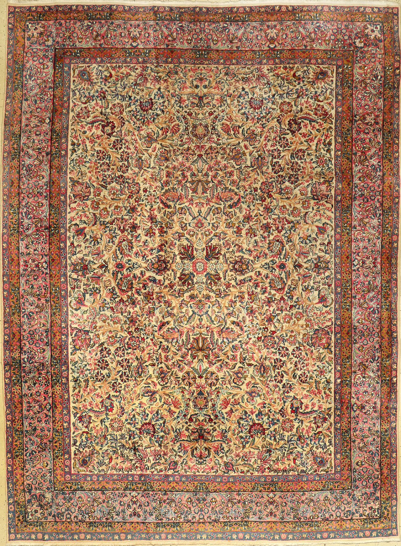 Kerman-Lawer (US Re-Import), Persien, um 1900, Korkwolle, ca. 362 x 267 cm, EHZ: 3