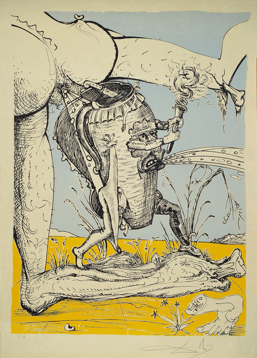Salvador Dali, 1904-1989, Farblithographie auf Japanpapier, aus der Serie "Les Songes Drolatiques de Pantagruel", handsigniert rechts ...