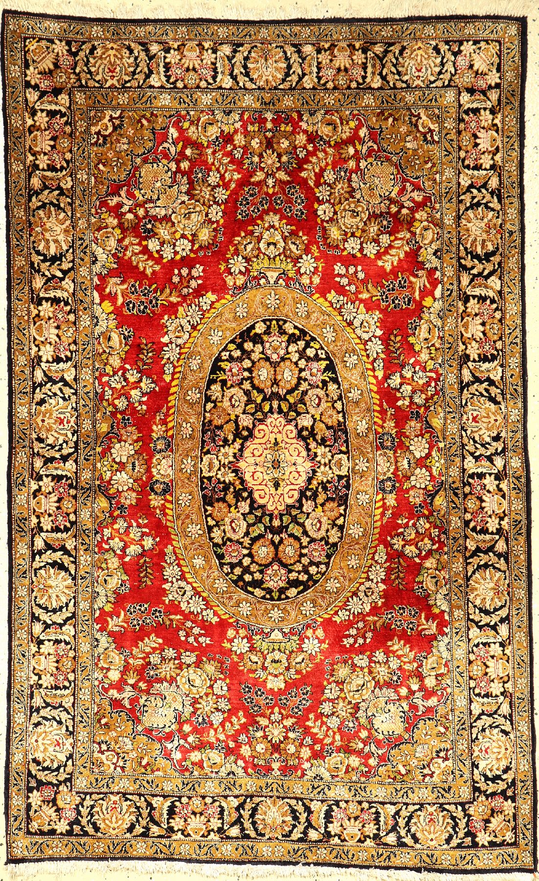 Seiden Ghom alt, Persien, ca. 40 Jahre, reine Naturseide, ca. 166 x 104 cm, EHZ: 2
