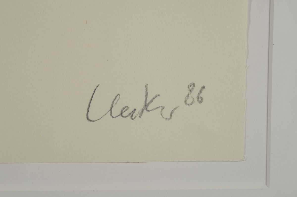 Detail a: Günther Uecker, geb. 1930 Wendorf, Graphitzeichnung auf Büttenpapier, Darstellung eines Messers, handsigniert, num. 68/100 Unikaten, der Künstler ...